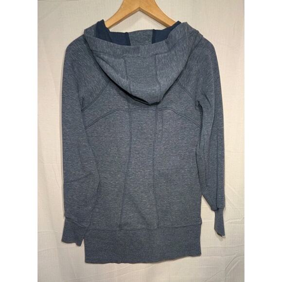 Athleta Women's CYA Strength Hoodie 2 Sz Large Navy Heather Space Dye #721862 - Picture 7 of 9